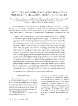 attitudes and behavior among rural thai adolescents regarding
