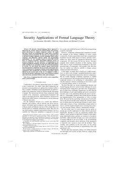 Security Applications of Formal Language Theory