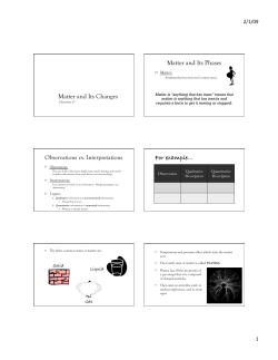 Matter and it`s Changes