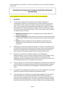 Mitigating Circumstances - University Of Worcester