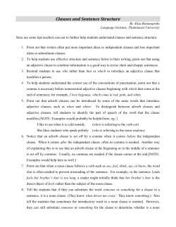 Clauses and Sentence Structure - language institute thammasat