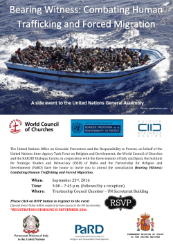 Bearing Witness: Combatting Human Trafficking and Forced Migration