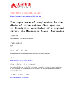 The importance of zooplankton in the diets of three native fish