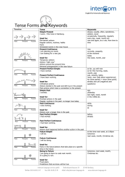 Tense Forms and Keywords - Intercom Language Services
