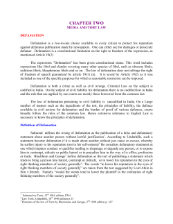 Media and Tort Law - NALSAR Proximate Education