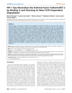 HIV-1 Vpu Neutralizes the Antiviral Factor Tetherin/BST-2 by