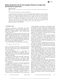 Stefan&ndash;Boltzmann law for the tungsten filament
