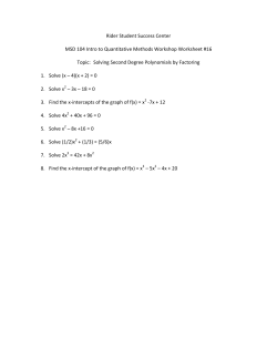 Solving Second Degree Polynomia