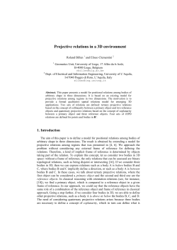 Projective relations in a 3D environment - ORBi