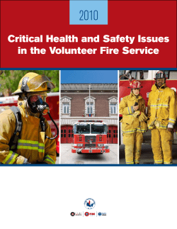 Critical Health and Safety Issues in the Volunteer Fire Service