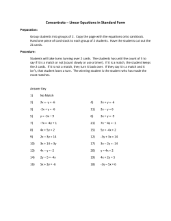 Concentrate &ndash; Linear Equations in Standard Form