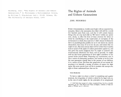 The Rights of Animals and Unborn Generations
