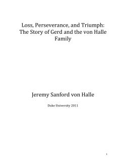 The Story of Gerd and the von Halle Family