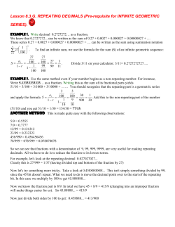 Lesson 8.3.G. REPEATING DECIMALS (Pre
