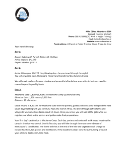 Kilimanjaro 2014 trip overview a