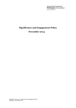 Significance and Engagement Policy November 2014