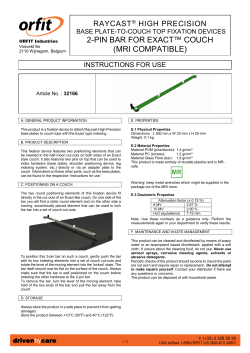 2-PIN BAR FOR EXACT™ COUCH (MRI COMPATIBLE)