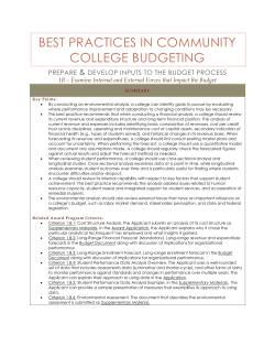 Examine internal and external forces that impact the budget