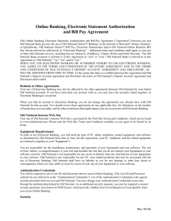 Online Banking, Electronic Statement Authorization and Bill Pay