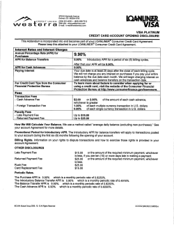 Credit card rates and terms.