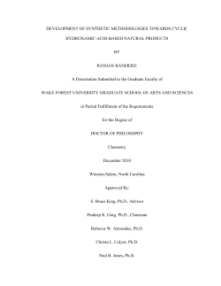 DEVELOPMENT OF SYNTHETIC METHODOLOGIES TOWARDS