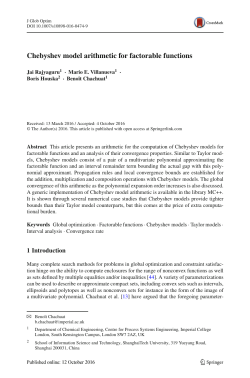 Chebyshev model arithmetic for factorable functions | SpringerLink