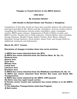 Changes to Transit Service in the MBTA district
