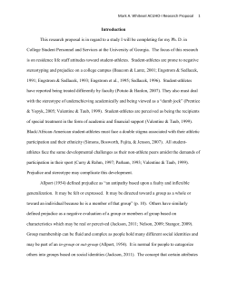 Introduction This research proposal is in regard to a study I will be