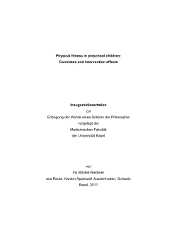 Physical fitness in preschool children - edoc