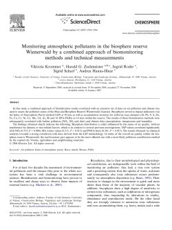 Monitoring atmospheric pollutants in the biosphere reserve