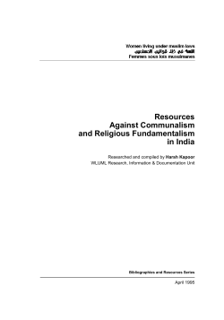 Communalism and Religious Fundamentalism in India