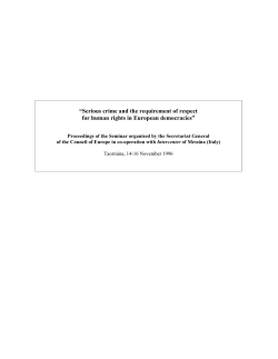 “Serious crime and the requirement of respect for human rights in