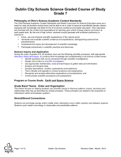 Dublin City Schools Science Graded Course of Study Grade 7