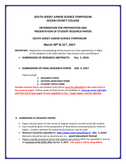 Presentation and Preparation Requirements