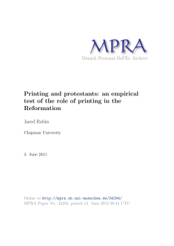 Printing and protestants: an empirical test of the role of printing in the
