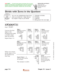 Divide with Zeros in the Quotient
