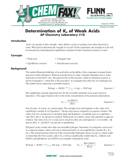 Determination of Ka of Weak Acids