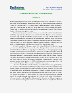 Editorial: It&acirc;&bull;Žs Raining Cats and Dogs in Children&acirc;&bull;Žs Books