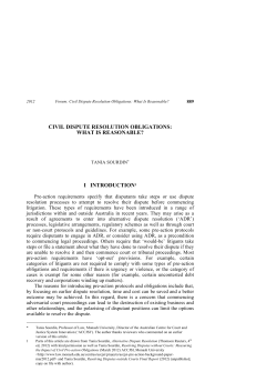 Civil Dispute Resolution Obligations