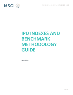 ipd Indexes and Benchmark Methodology Guide