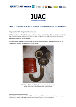 WWII Gas masks should not be worn as asbestos fibres can be inhaled
