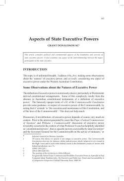 Aspects of State Executive Powers