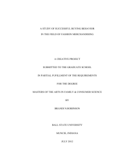 a study of successful buying behavior in the field of fashion