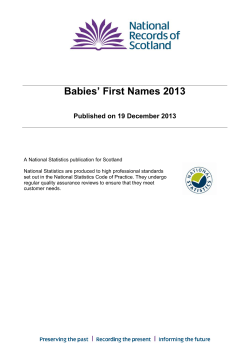Babies First Names 2013 - National Records of Scotland