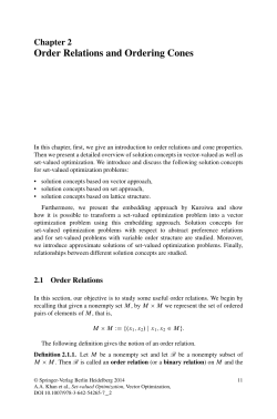 Order Relations and Ordering Cones