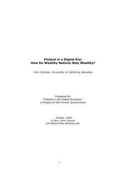 Finland in a Digital Era: How Do Wealthy Nations Stay Wealthy?