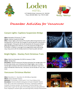 December Activities for Vancouver Canyon Lights