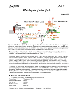 Modelling the Carbon Cycle