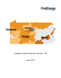 Customer Guide for Electric Service-Ohio