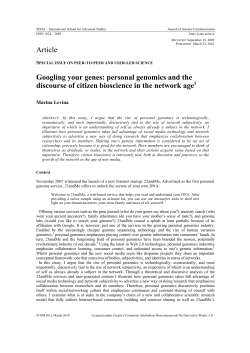Googling your genes - Journal of Science Communication